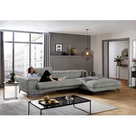 W.Schillig Eckcouch Mikrofaser 3-Sitzer Grau