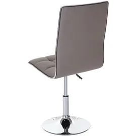 Mendler 2er-Set Esszimmerstuhl HWC-C41, Stuhl Küchenstuhl, höhenverstellbar drehbar, Kunstleder FSC®-zertifiziert ~ taupe-grau