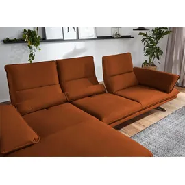 W.Schillig Eckcouch Leder 3-Sitzer Braun