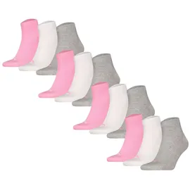 Puma Quartersocken 12er Pack Grau/Pink/Weiß 39-42