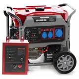 GeoTech Pro GGP 8000 ESA - Benzin-Stromerzeuger mit Rädern und AVR-Regelung und Elektrostarter 6.5 kW - Dauerleistung 6 kW - 230V + ATS