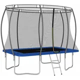 vidaXL Trampolin-Set Rechteckig 274×183 cm inkl. Sicherheitsnetz, Regenschutz und Leiter blau