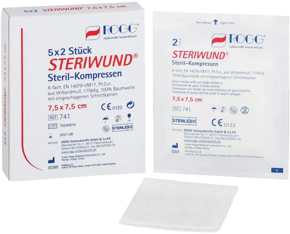 ROGG STERIWUND Kompr.5x5 cm steril 8fach 50 St