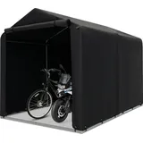 Costway Fahrradabdeckung 160x218x164cm Fahrradgarage mit aufrollbarer Reißverschlusstür grau