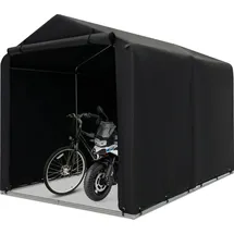 Costway Fahrradabdeckung 160x218x164cm Fahrradgarage mit aufrollbarer Reißverschlusstür grau