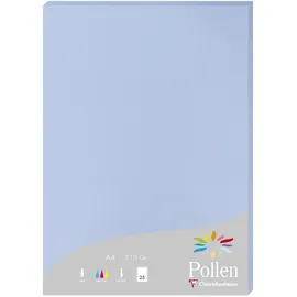 Clairefontaine 244238C - Packung mit 25 Karten Pollen 210g, DIN A4, 21 x 29,7cm, Lavendelblau