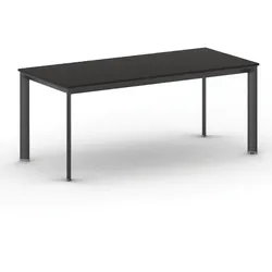 Konferenztisch, Besprechungstisch PRIMO INVITATION 1800 x 800 mm, schwarzes Fußgestell, Wenge