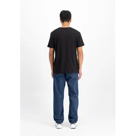 Alpha Industries Basic Small Logo Kurzarm-T-Shirt Black / Blue S