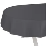 ANRO Tischdecke Wachstuchtischdecke abwaschbar UNI auch als Gartentischdecke (Einzelstück 1-tlg), wasserabweisend pflegeleicht Textil-Optik Anthrazit Oval 180x140cm schwarz Oval | 140 cm x 180 cm
