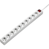 Hama 10-Fach Steckdosenleiste mit Schalter (3m Kabellänge, max. 3500W) Mehrfachsteckdose XXL Steckerleiste weiß