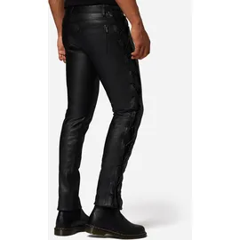 Ricano Lederhose Cow Waxy weit Schwarz 38 34