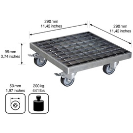 Wagner design yourself Pflanzenroller GH 7015 Metall silber quadratisch 29,0 x 9,5 cm