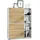 Vladon Highboard 79 x 105,5 x 35,5 cm Weiß matt / Eiche Natur