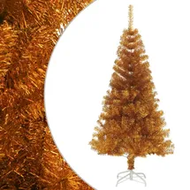 vidaXL Künstlicher Weihnachtsbaum mit Ständer Golden 150 cm PET