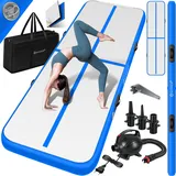 Kesser KESSER® Turnmatte Aufblasbar Airtrack Fitness-Matte Gymnastikmatte 3/4/5/6m inkl. Tragetasche & elektr. Luftpumpe Yogamatte, Tumbling Matten , Trainingsmatte Sportmatte Yoga, Turn- & Fitness