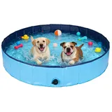 Faltbare Hundepool, nutzbar als Hundeplanschbecken Hundebadewanne Swimmingpool oder Bällebad für Klein Große Hunde, 160x30cm