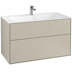 Villeroy und Boch Finion Waschtischunterschrank G02000HH 99,6x59,1x49,8cm, Sand Matt Lacquer, mit Wandbeleuchtung