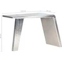 VidaXL Schreibtisch Flugzeugflügel-Optik Silber