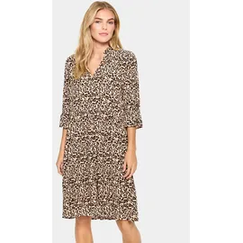 St Tropez EdaSZ Blusenkleid Animal-Print Schwarz M