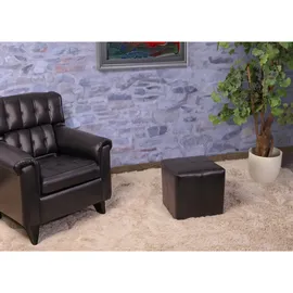MCW Sitzhocker Carrara Kunstleder 36 x 36 x 36 cm Braun