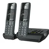 Gigaset Comfort 520A Duo - 2 Schnurlose DECT-Telefone mit Anrufbeantworter - Beste Audioqualität mit Freisprechfunktion - Anrufschutz - Adressbuch 200 Kontakten, titan-schwarz [Deutsche Version]