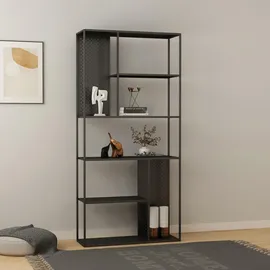 [en.casa] Vehmaa Standregal 90 x 30 x 188 cm Schwarz