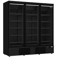 CombiSteel Tiefkühlschrank 3 Glastüren Schwarz Jde-1530F Bl