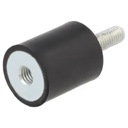 ELESA+GANTER Vibrationsdämpfer M4, Ø 10mm, Gummi, 40 Shore-Härte, 37N Belastung, Stahlverstärkt