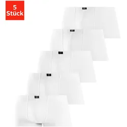 Hipster H.I.S, Damen, Gr. 5M, 5 Stk., weiß, Jersey, Obermaterial: 95% Baumwolle, 5% Elasthan, unifarben, körpernah, Unterhosen, knapp sitzende Boxershorts aus Baumwollstretch