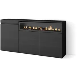 SKRAUT HOME Sideboard 150 x 75 x 35 cm Schwarz