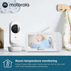 Motorola Video-Babyphone VM35 Weiß 5-Zoll-Elterneinheit Infrarot Digitaler Zoom Talk-back-Funktion - Weiß