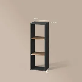 livinity® Bücherregal 30 x 90,5 cm Grau