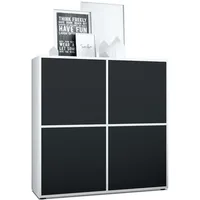 Vladon Highboard, Schwarz, 104x105.5x35.5 cm, Wohnzimmer, Kommoden & Sideboards,