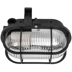 Iso-Ovalleuchte, 1 x E27/60W, schwarz Strukturglas