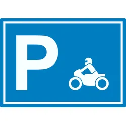 Motorrad Bike Parkplatz Aufkleber waagerecht A6 (105x148mm)