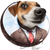 SuplutuX Aufblasbare Halskrause für Hunde & Katzen - Weicher Leckschutz-Kragen mit verstellbarem Kordelzug, Ideal nach Operationen oder bei Wunden, Sicht bleibt frei, S