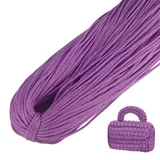 LEREATI Polyester Garn, Makramee Garn 3mm x 200m Polyester-Seil Polypropylen-Kordel Makramee Schnur Geflochten für Handtasche, Häkeltasche, Strickwaren, Wohndekorationen (Hellviolett)