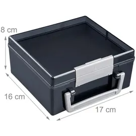 Relaxdays Batteriebox 8 x 17 x 16 cm 1-tlg. grau/schwarz