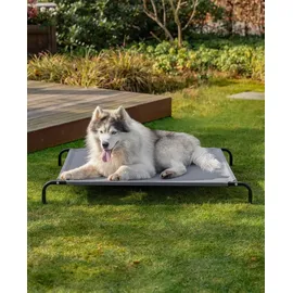 LIONTO Outdoor Hundeliege 117x85 cm Grau