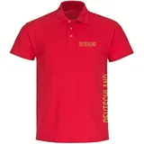 multifanshop Poloshirt - Deutschland - Brust & Seite Gold - Druck gold metallic - Polo