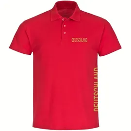 multifanshop Poloshirt - Deutschland - Brust & Seite Gold - Druck gold metallic - Polo
