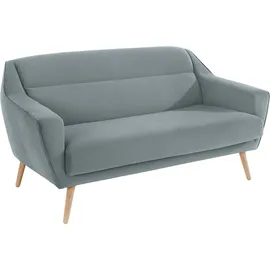OTTO home 3-Sitzer OTTO HOME "Bille", grün (mint), B:212cm H:86cm T:90cm, Struktur (100% Polyester);Struktur fein (100% Polyester);Samtoptik (100% Polyester);Luxus-Microfaser weich (100% Polyester), Sofas, mit Naht im Rückenkissen und Eiche-Beinen, Design by Morten