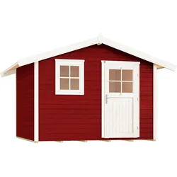 Gartenhaus WEKA "123 Gr.3 schwedenrot", rot (schwedenrot), Fußboden im Gartenhaus, ohne Rück- und Seitenwand, ohne Dacheindeckung, Holz, Gartenhäuser