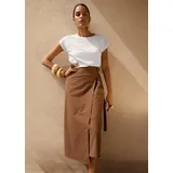 Madeleine Maxirock Damen Wickelrock Braun 48