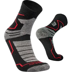 Alpaka Merino Wandersocken VECTOR Gepolsterte Trekking Thermosocken Unisex. SCHWARZ 39/42