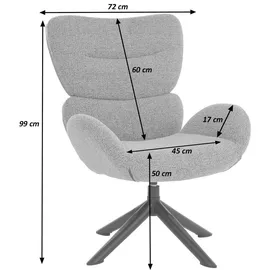 MCW Loungestuhl Q53 Chenille 420 g/m2 420 g/m2 70 x 80 x 70 cm Dunkelgrün drehbar