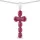 vira jewels Kette mit Anhänger 925-Sterling Silber rhodiniert Glänzend Rubin rot / Weiß