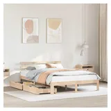vidaXL Massivholzbett 120 x 200 cm Beige