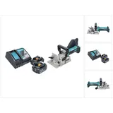 Makita DPJ 180 RF Akku Nutfräse 18 V 100 mm + 2x Akku 3,0 Ah + Ladegerät