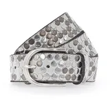 B.belt Nietengürtel Leder Weiß 85